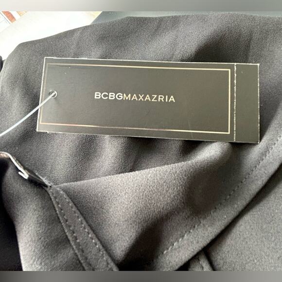 NWT‎ BCBGMAXAZRIA Black Lace-Up Ruffle Halter Top Size XS Sleeveless Blouse - Picture 5 of 11